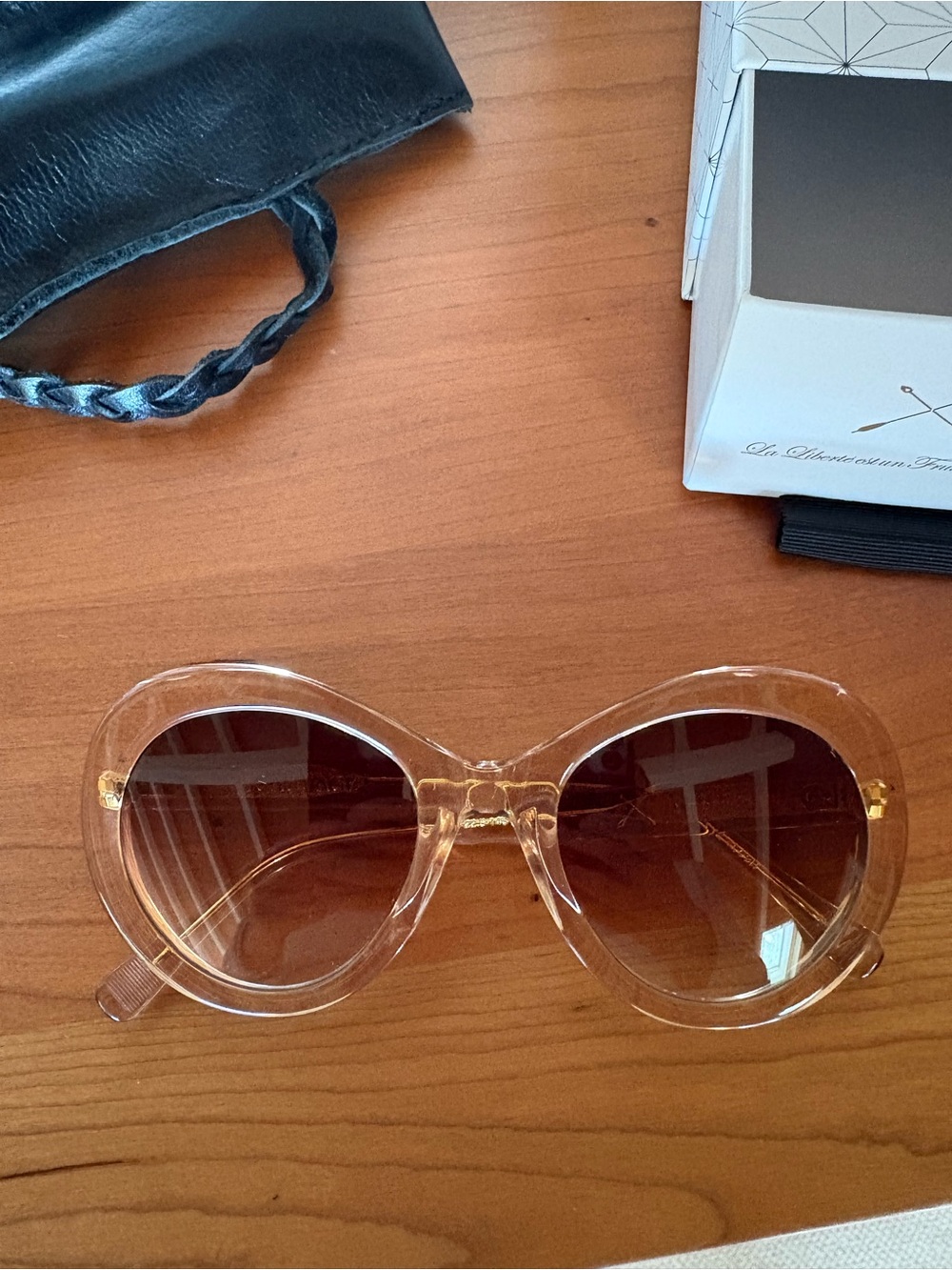 Sauvage Light Yellow Frame Brown Lens Women's Sunglasses